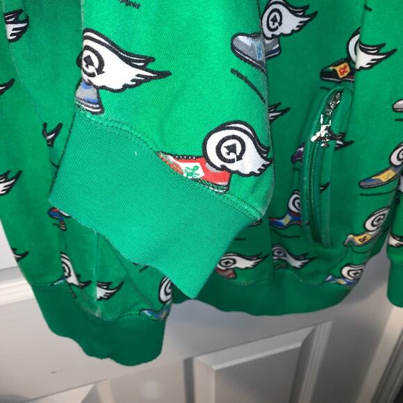 LRG Men's Flying Sneakers Hoodie Size 4XL Green Cotton Streetwear AOP Casual - Picture 5 of 7
